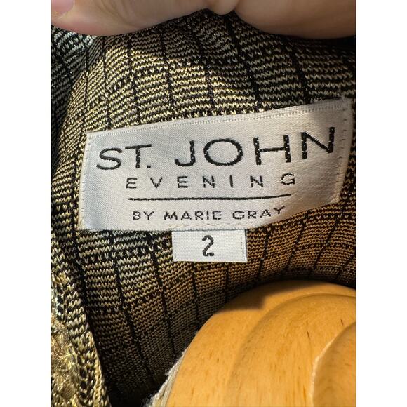 ST JOHN Evening Santana Knit Skirt Jacket Tank Set 3 pcs Sz‎ 2 (Top) 8 (Skirt) - Picture 6 of 8